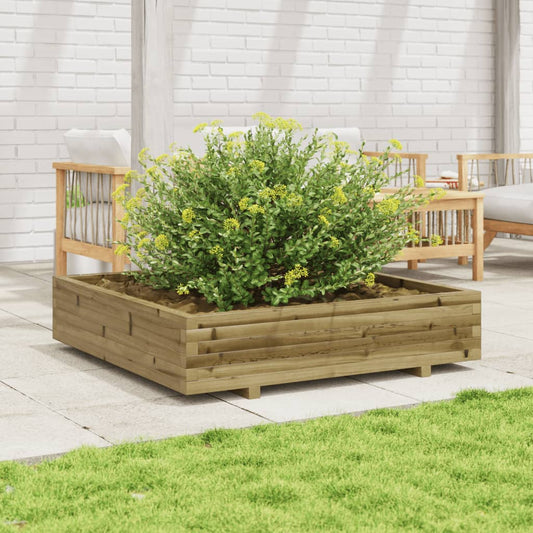 vidaXL Jardinera madera de pino impregnada 110x110x26,5 cm