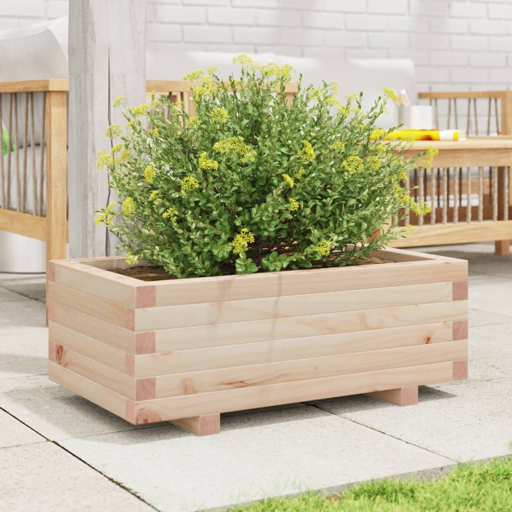 vidaXL Jardinera de madera maciza de pino 70x40x26,5 cm