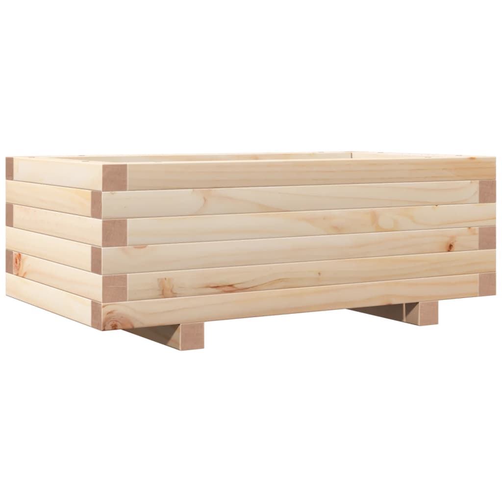 vidaXL Jardinera de madera maciza de pino 70x40x26,5 cm