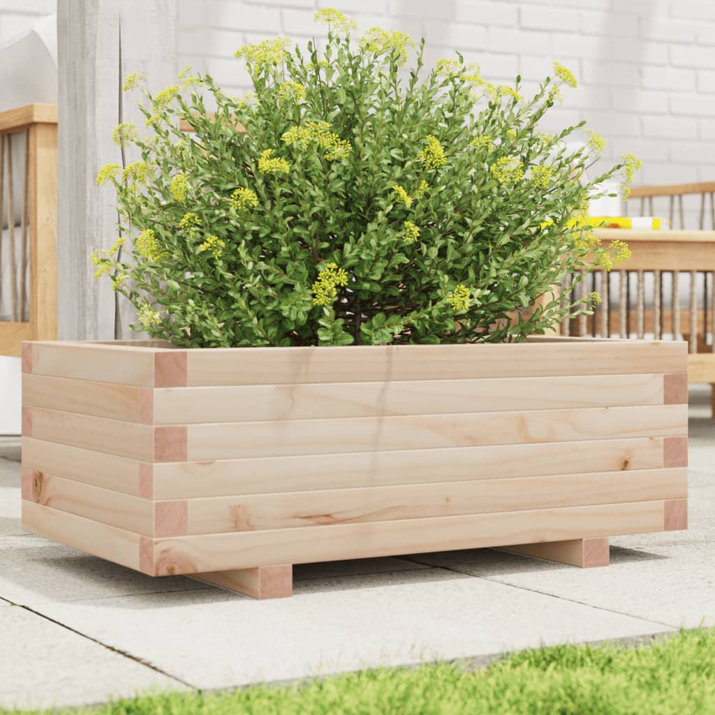 vidaXL Jardinera de madera maciza de pino 70x40x26,5 cm