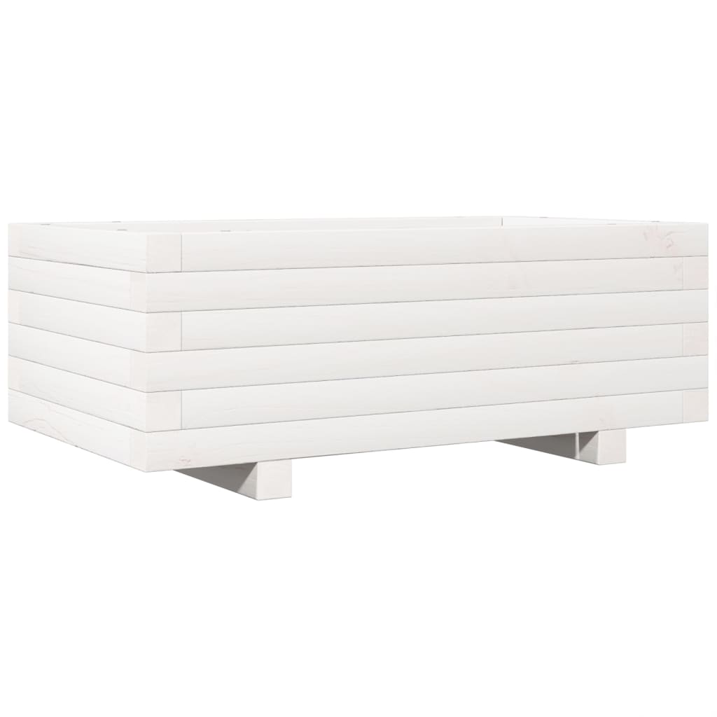 vidaXL Jardinera de madera maciza de pino blanco 70x40x26,5 cm