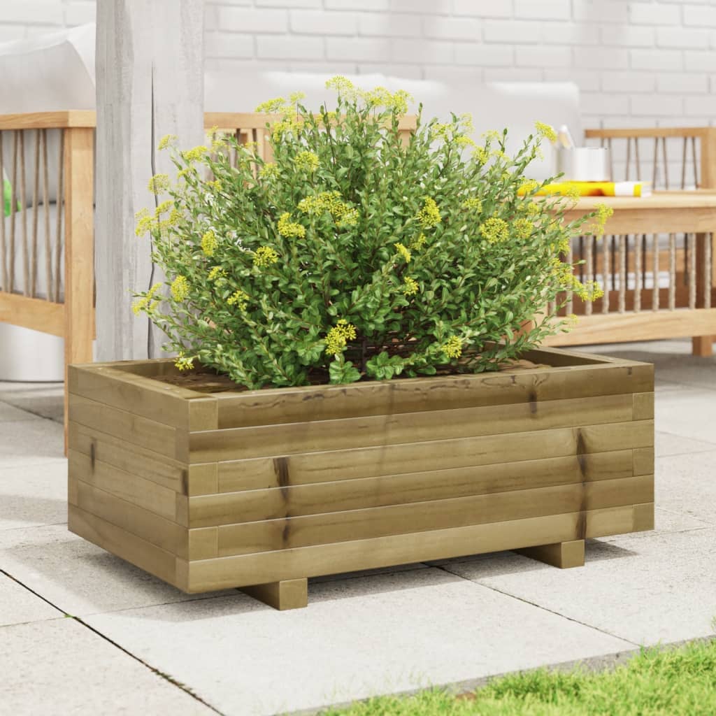 vidaXL Jardinera de madera de pino impregnada 70x40x26,5 cm