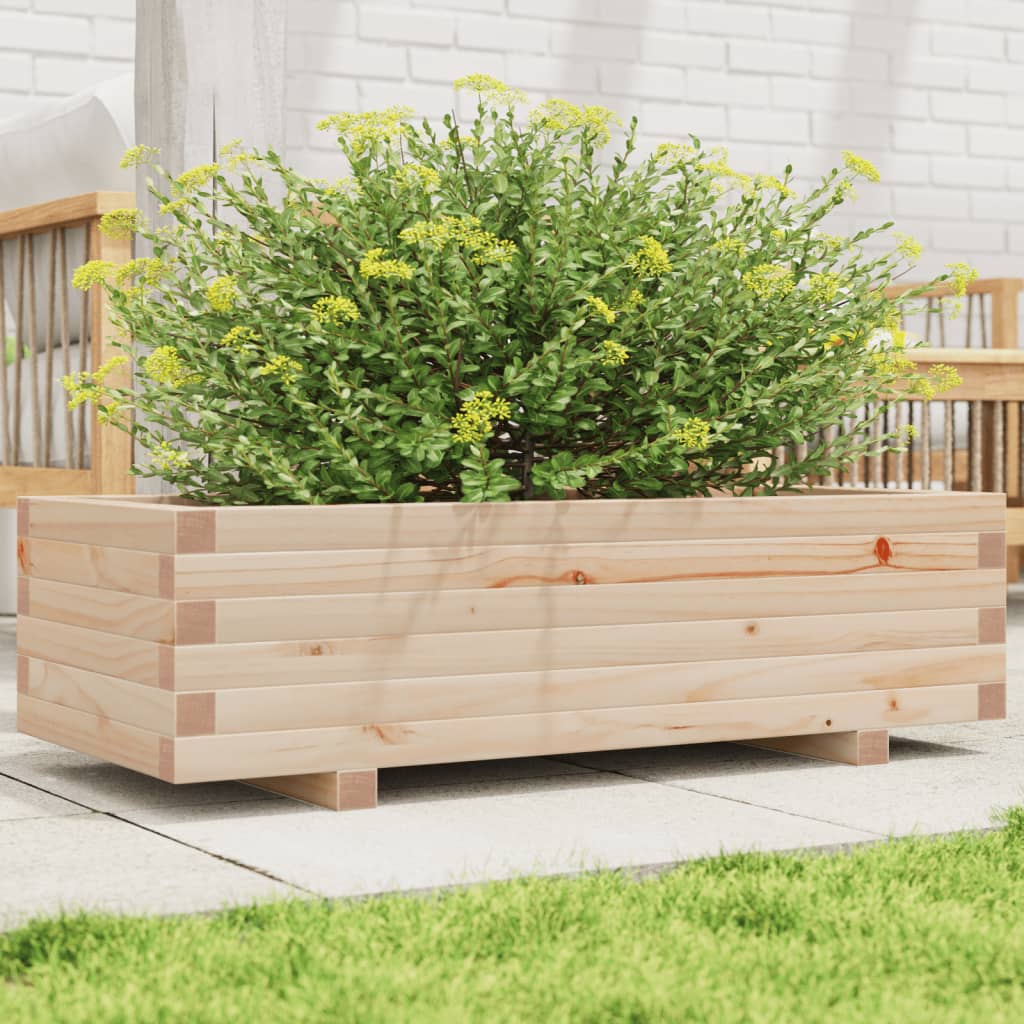 vidaXL Jardinera madera maciza de pino 90x40x26,5 cm