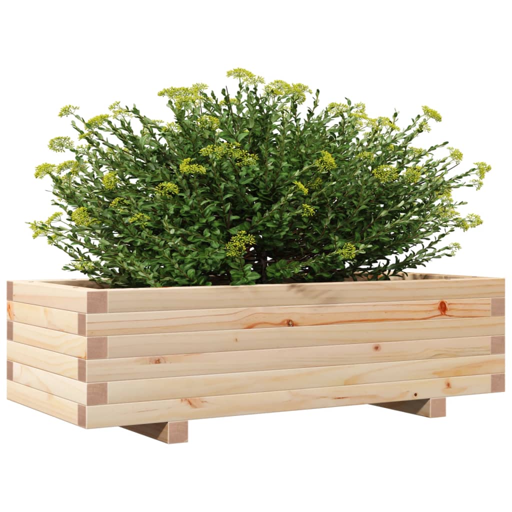 vidaXL Jardinera madera maciza de pino 90x40x26,5 cm