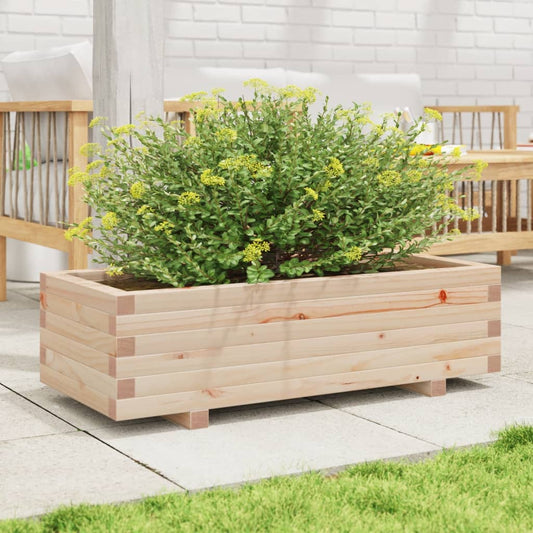 vidaXL Jardinera madera maciza de pino 90x40x26,5 cm