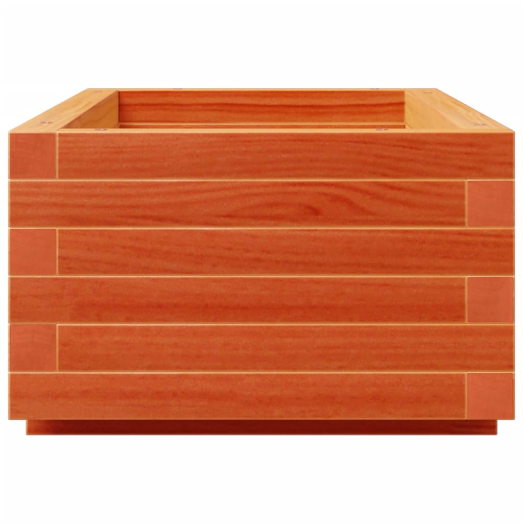 vidaXL Jardinera de madera maciza de pino marrón cera 90x40x26,5 cm