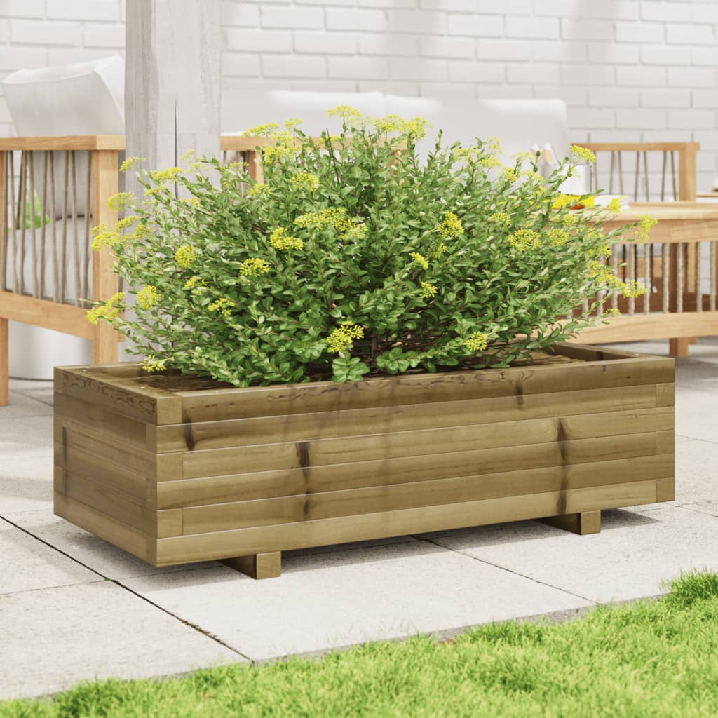 vidaXL Jardinera de madera de pino impregnada 90x40x26,5 cm