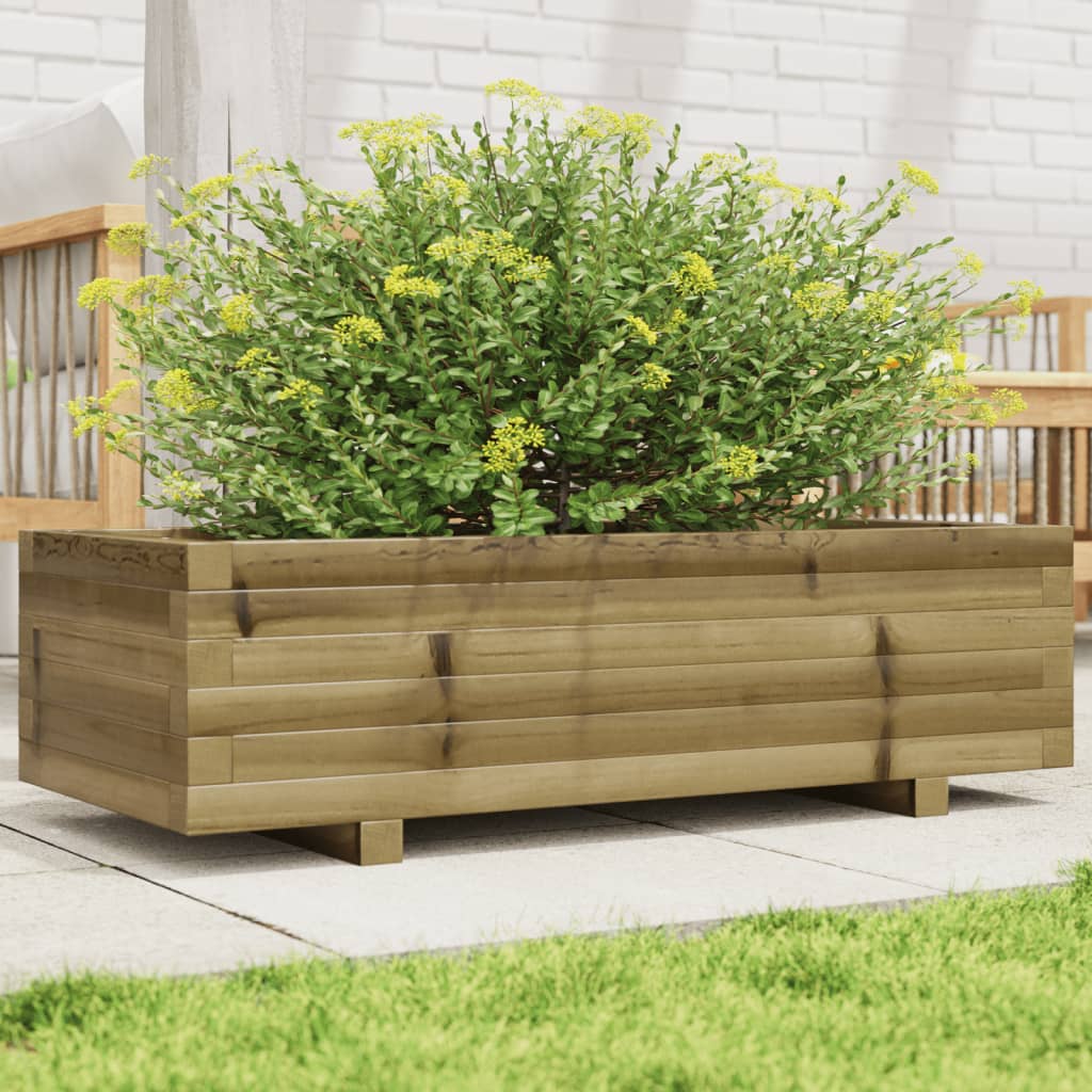 vidaXL Jardinera de madera de pino impregnada 90x40x26,5 cm