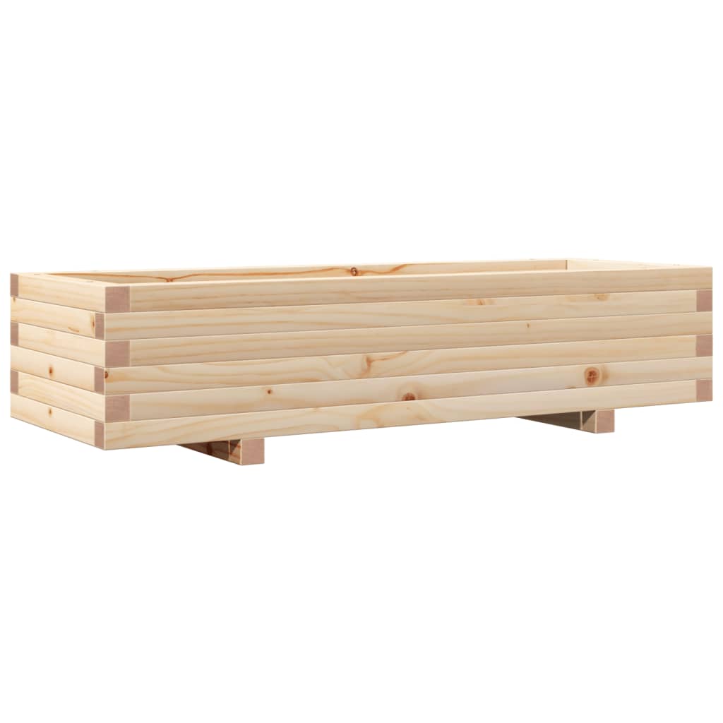 vidaXL Jardinera de madera maciza de pino 110x40x26,5 cm