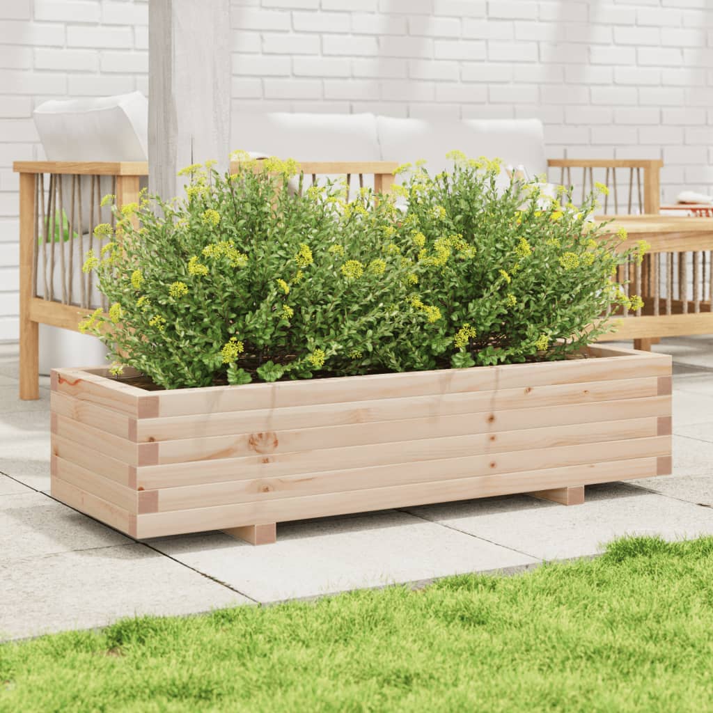 vidaXL Jardinera de madera maciza de pino 110x40x26,5 cm