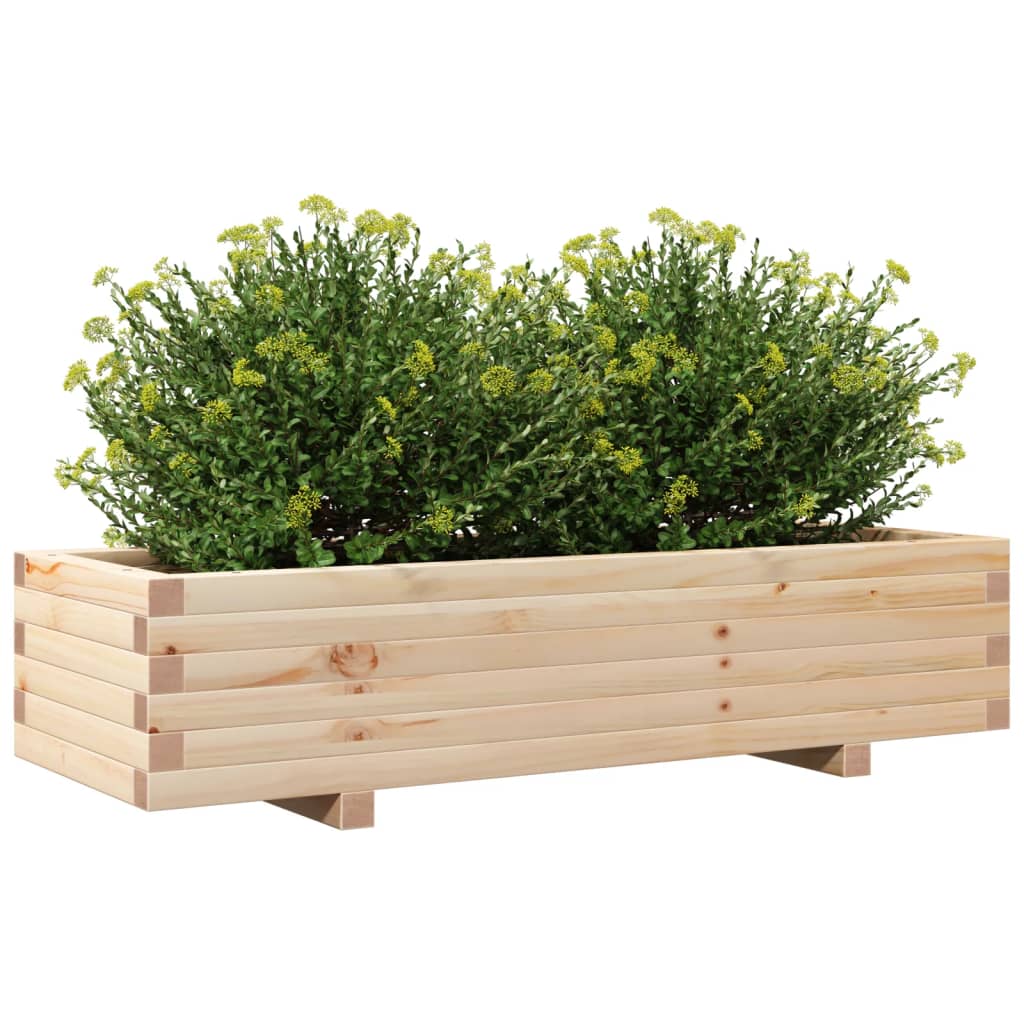 vidaXL Jardinera de madera maciza de pino 110x40x26,5 cm