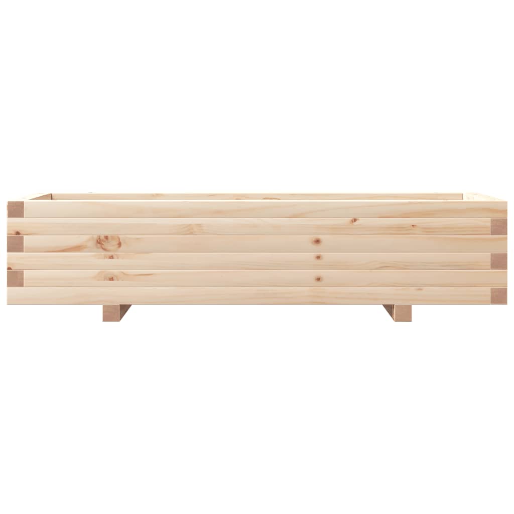 vidaXL Jardinera de madera maciza de pino 110x40x26,5 cm