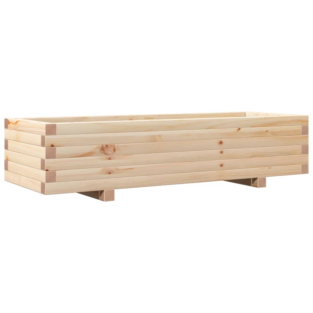 vidaXL Jardinera de madera maciza de pino 110x40x26,5 cm