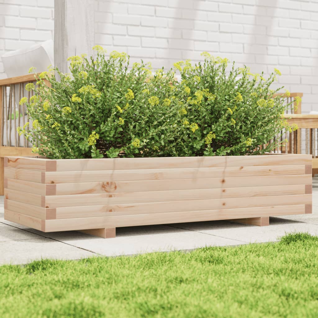 vidaXL Jardinera de madera maciza de pino 110x40x26,5 cm