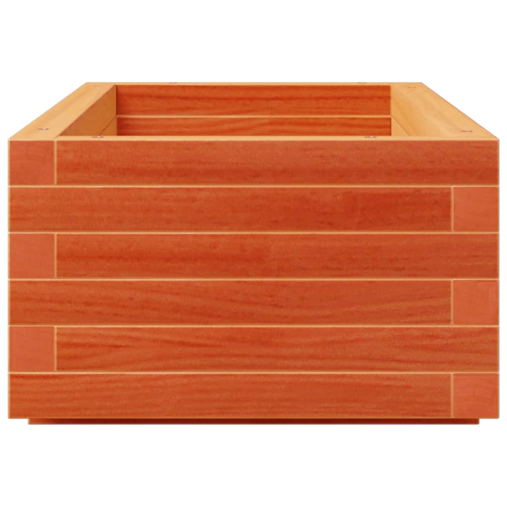 vidaXL Jardinera de madera maciza de pino marrón cera 110x40x26,5 cm