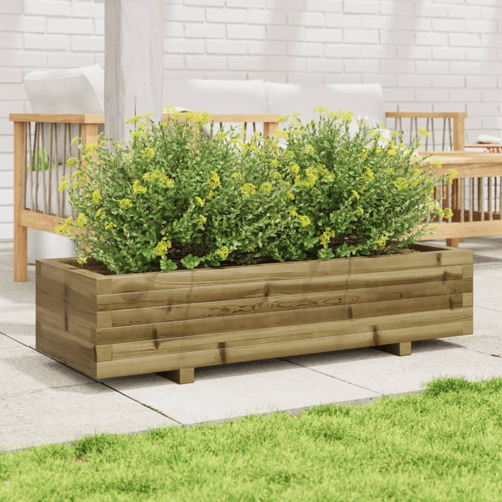 vidaXL Jardinera de madera de pino impregnada 110x40x26,5 cm