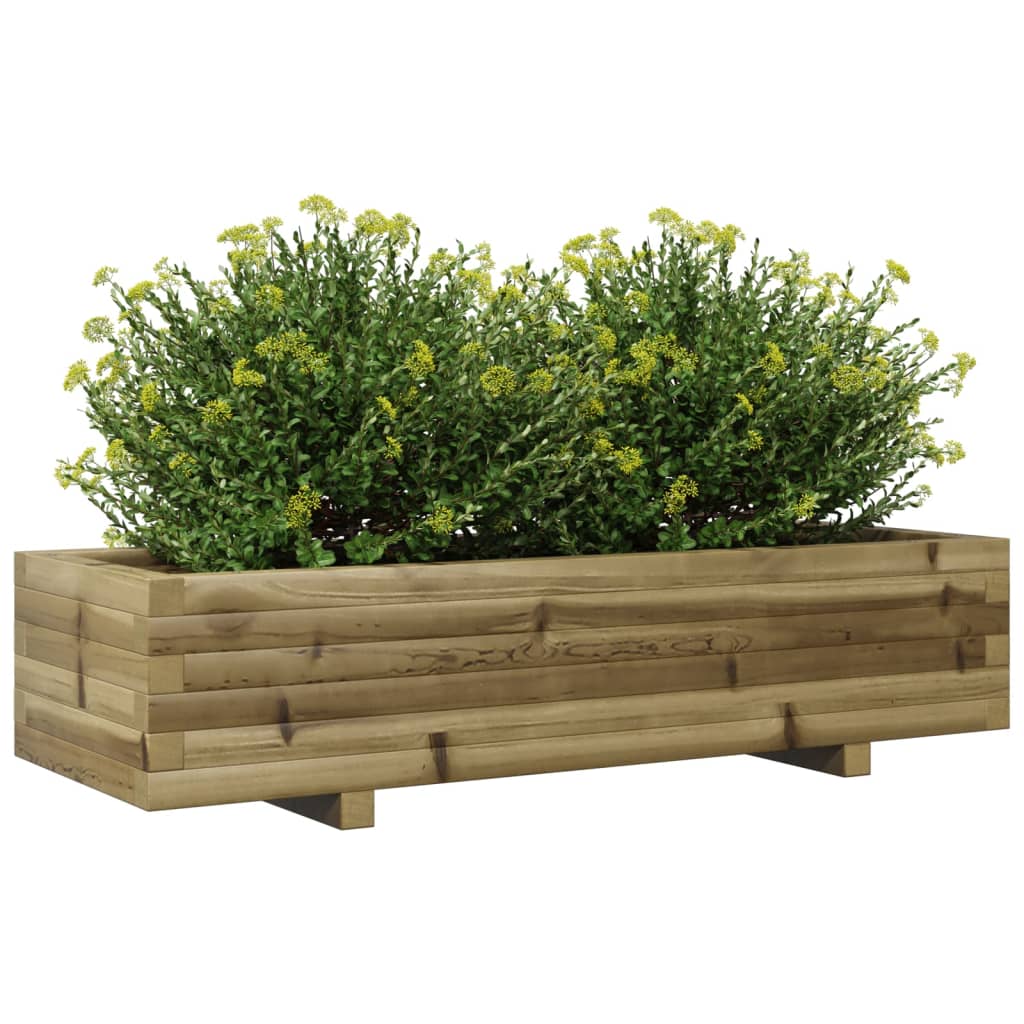 vidaXL Jardinera de madera de pino impregnada 110x40x26,5 cm