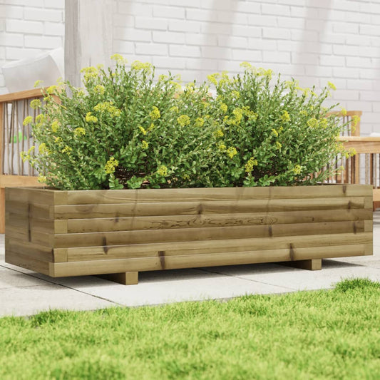 vidaXL Jardinera de madera de pino impregnada 110x40x26,5 cm