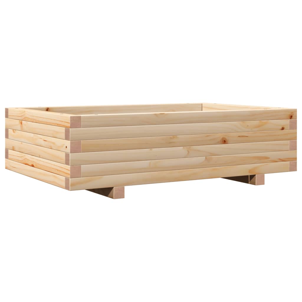 vidaXL Jardinera de madera maciza de pino 90x60x26,5 cm