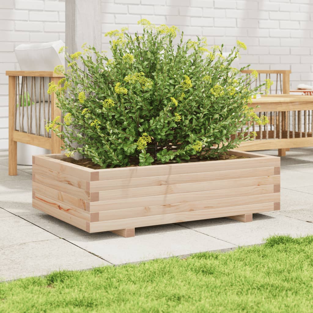 vidaXL Jardinera de madera maciza de pino 90x60x26,5 cm