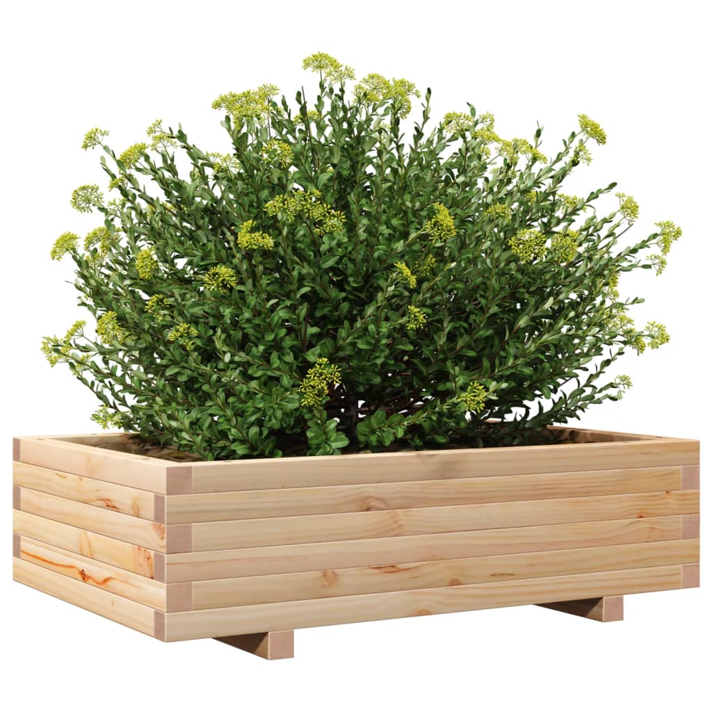 vidaXL Jardinera de madera maciza de pino 90x60x26,5 cm