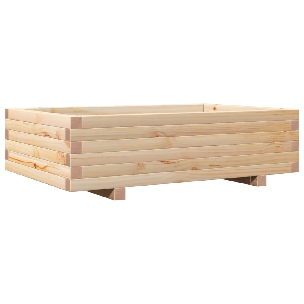 vidaXL Jardinera de madera maciza de pino 90x60x26,5 cm