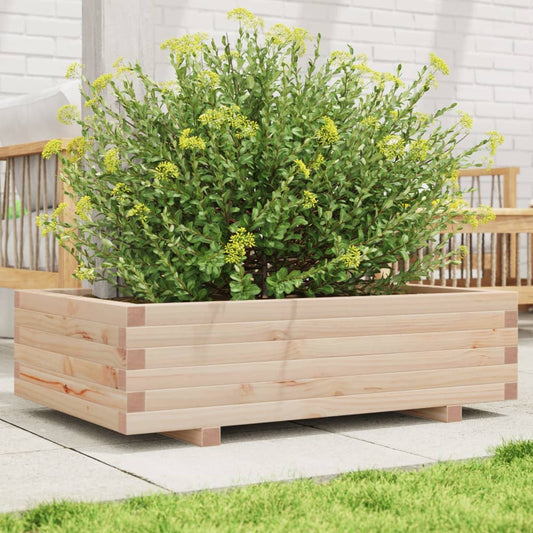 vidaXL Jardinera de madera maciza de pino 90x60x26,5 cm