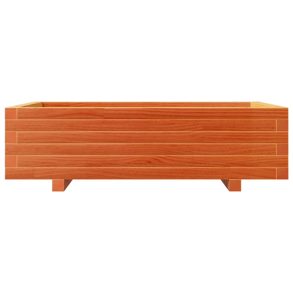 vidaXL Jardinera de madera maciza de pino marrón cera 90x60x26,5 cm