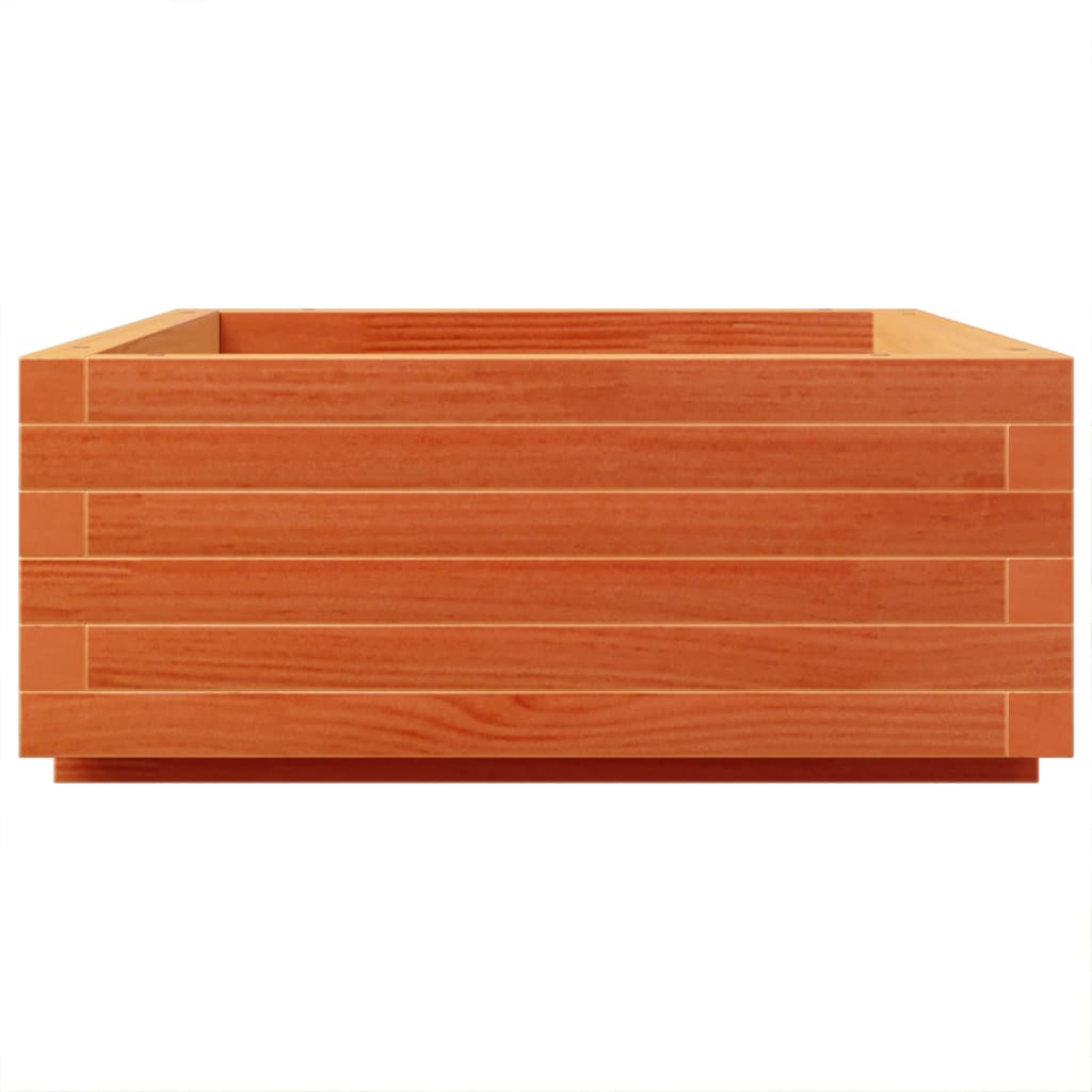 vidaXL Jardinera de madera maciza de pino marrón cera 90x60x26,5 cm