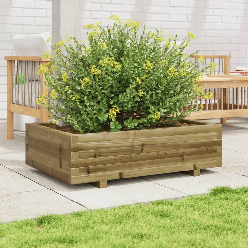 vidaXL Jardinera de madera de pino impregnada 90x60x26,5 cm