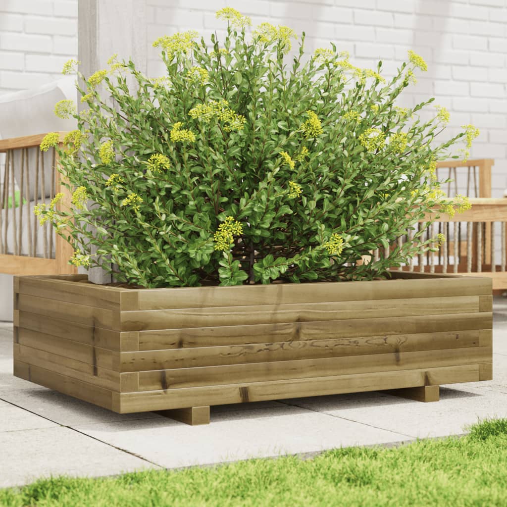 vidaXL Jardinera de madera de pino impregnada 90x60x26,5 cm