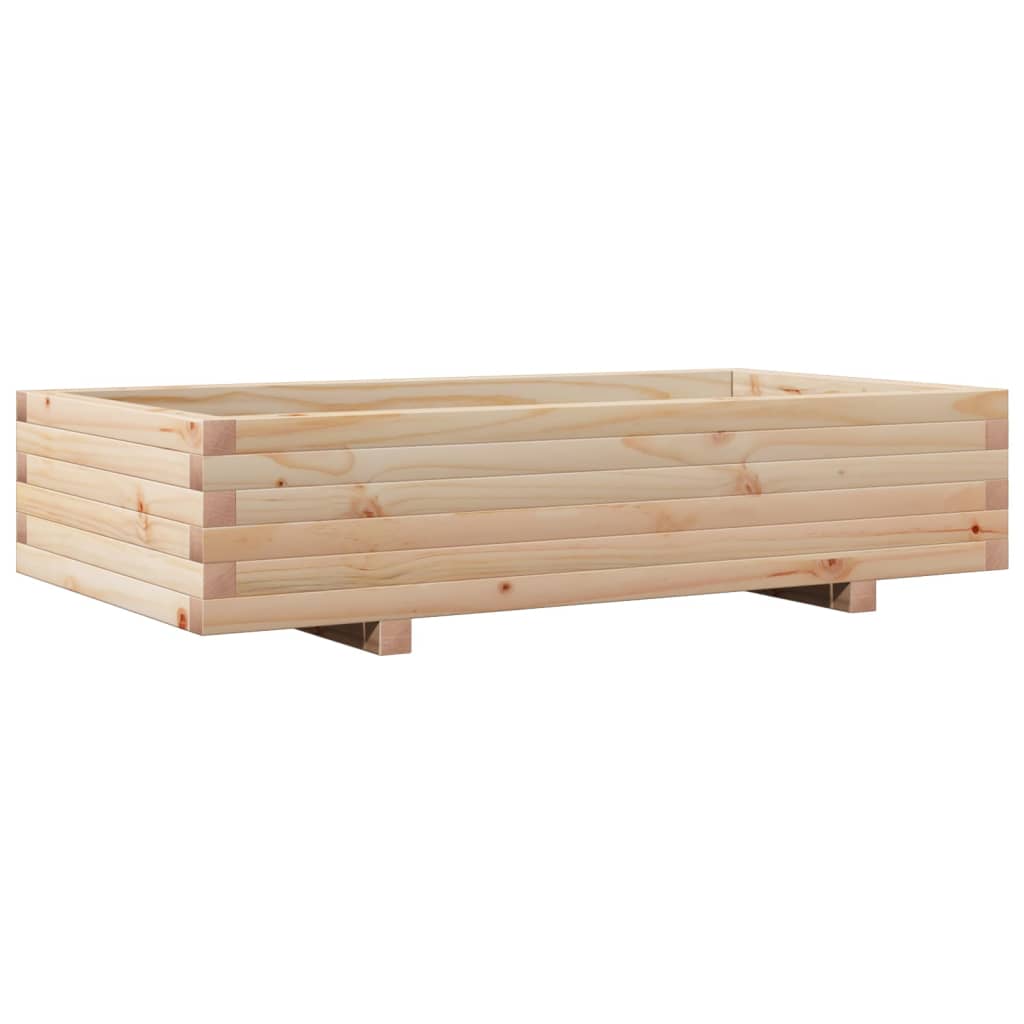 vidaXL Jardinera de madera maciza de pino 110x60x26,5 cm