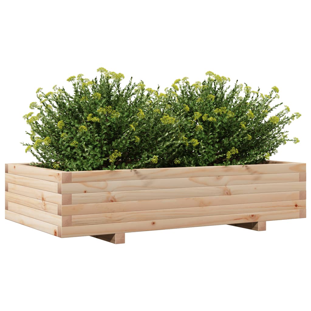 vidaXL Jardinera de madera maciza de pino 110x60x26,5 cm