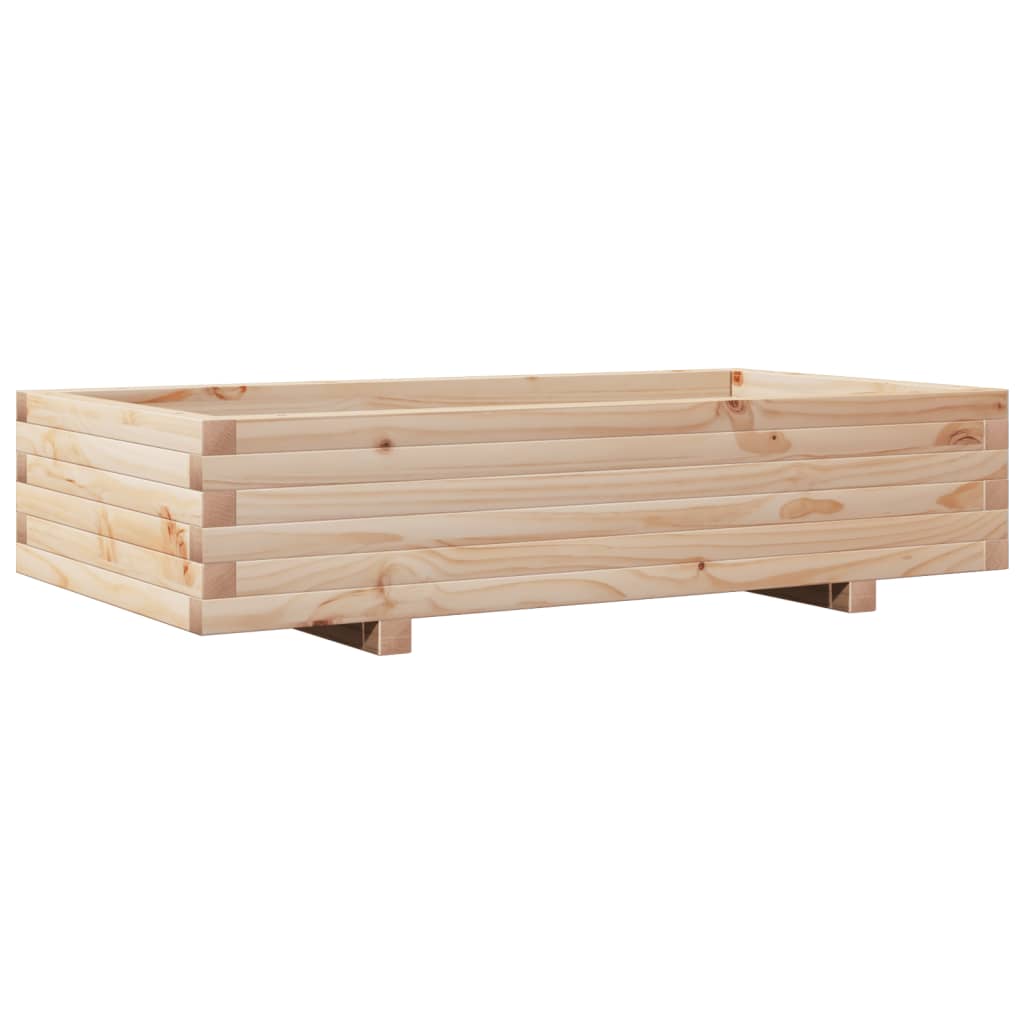 vidaXL Jardinera de madera maciza de pino 110x60x26,5 cm