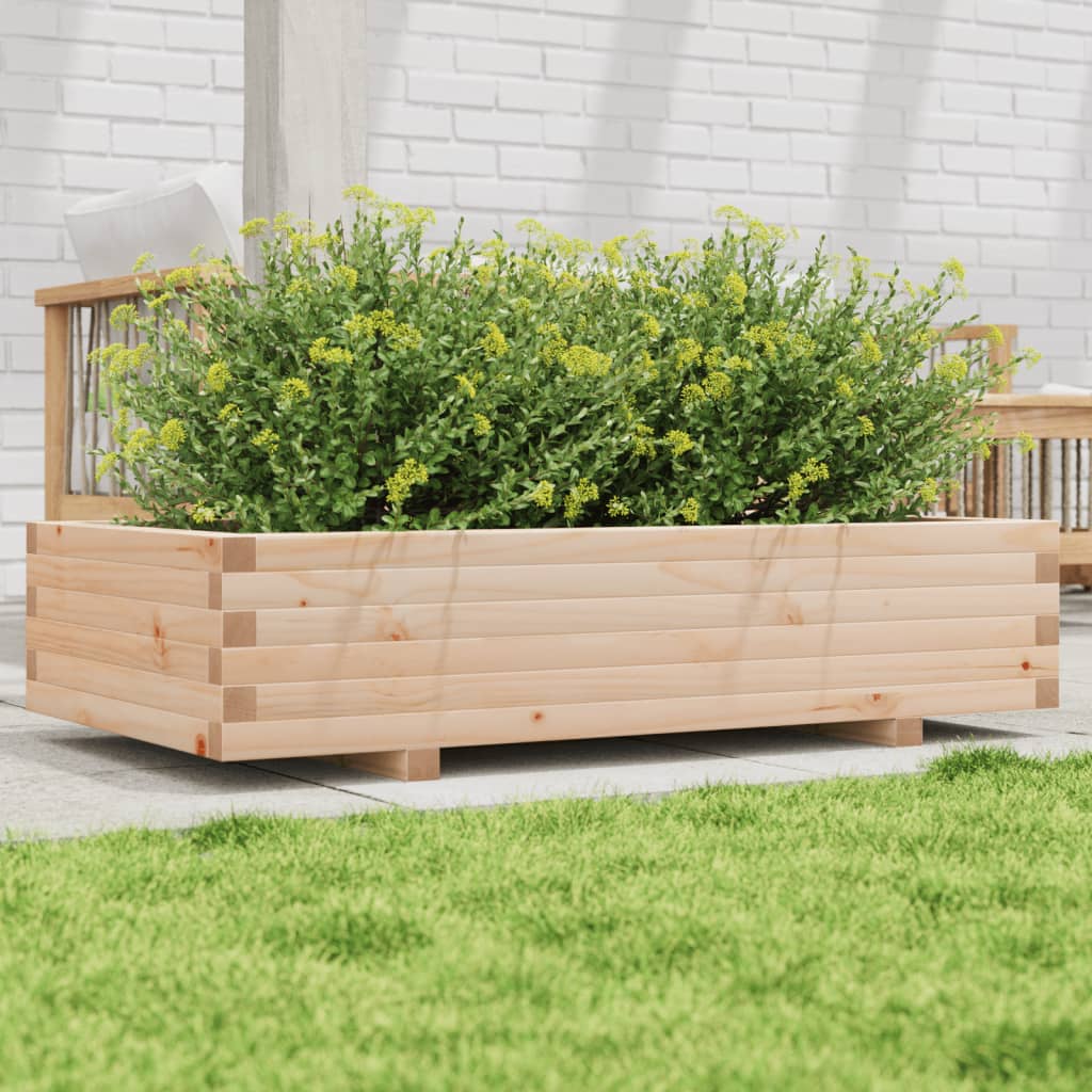 vidaXL Jardinera de madera maciza de pino 110x60x26,5 cm