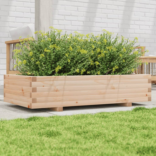 vidaXL Jardinera de madera maciza de pino 110x60x26,5 cm