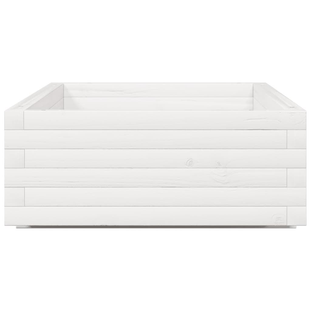 vidaXL Jardinera de madera maciza de pino blanco 110x60x26,5 cm