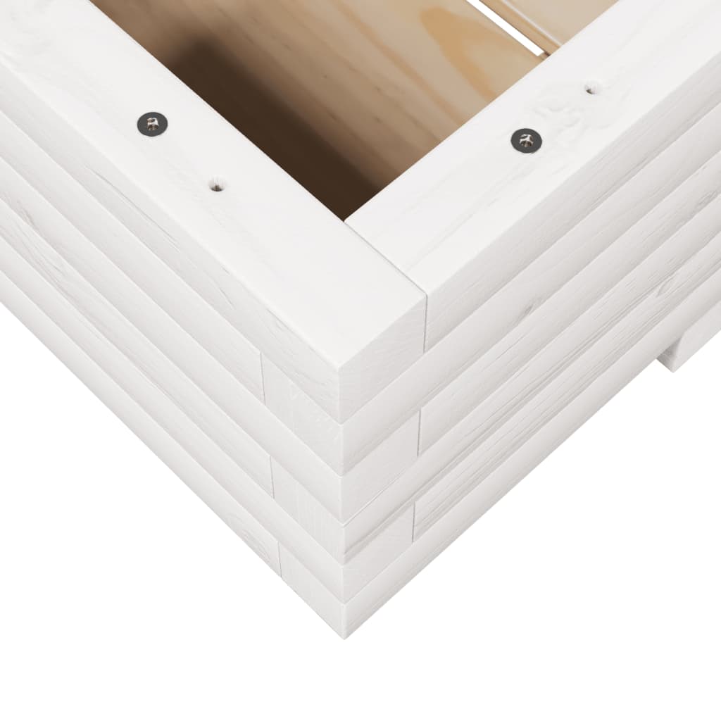 vidaXL Jardinera de madera maciza de pino blanco 110x60x26,5 cm