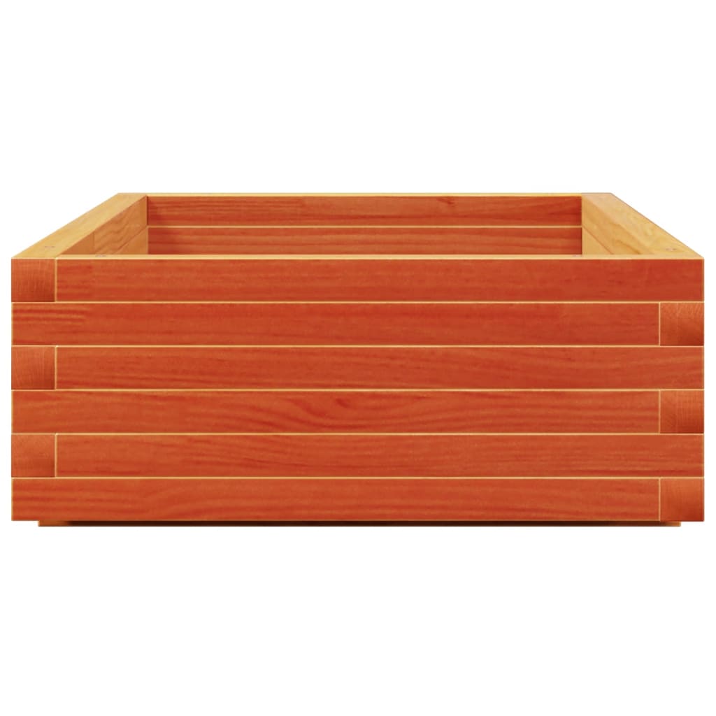 vidaXL Jardinera de madera maciza de pino marrón cera 110x60x26,5 cm