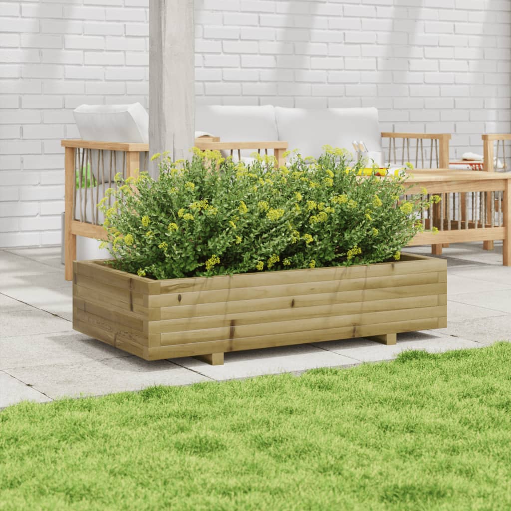 vidaXL Jardinera de madera de pino impregnada 110x60x26,5 cm