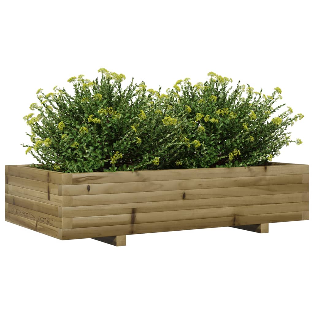 vidaXL Jardinera de madera de pino impregnada 110x60x26,5 cm