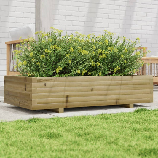 vidaXL Jardinera de madera de pino impregnada 110x60x26,5 cm