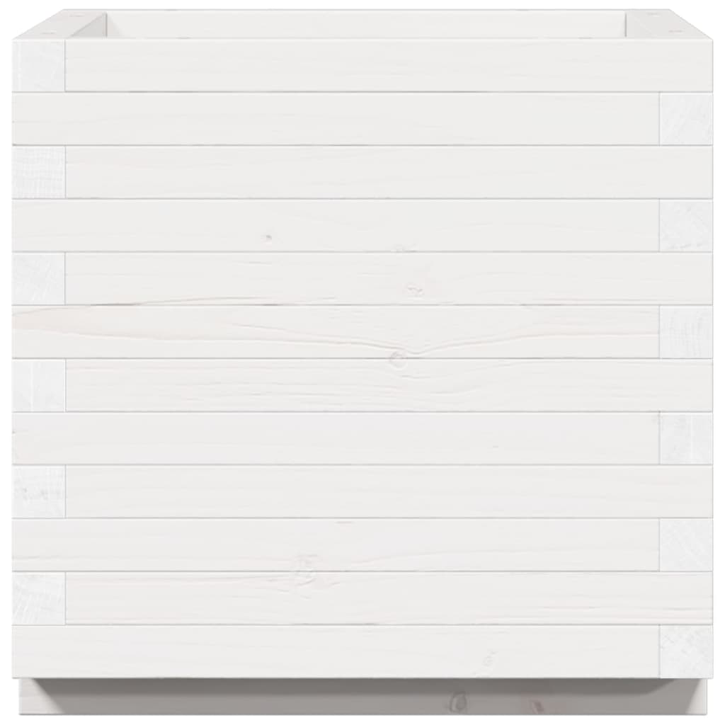 vidaXL Jardinera madera maciza de pino blanco 50x50x49,5 cm