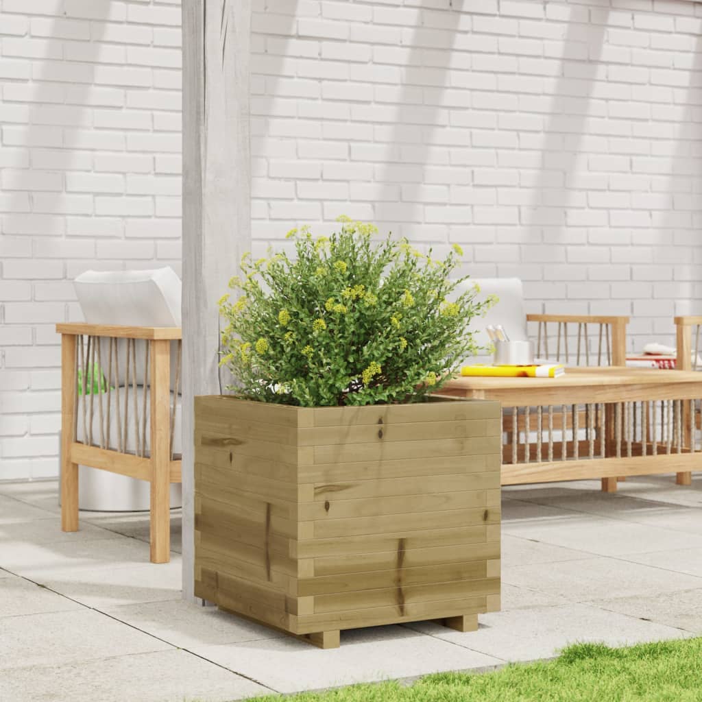 vidaXL Jardinera madera de pino impregnada 50x50x49,5 cm