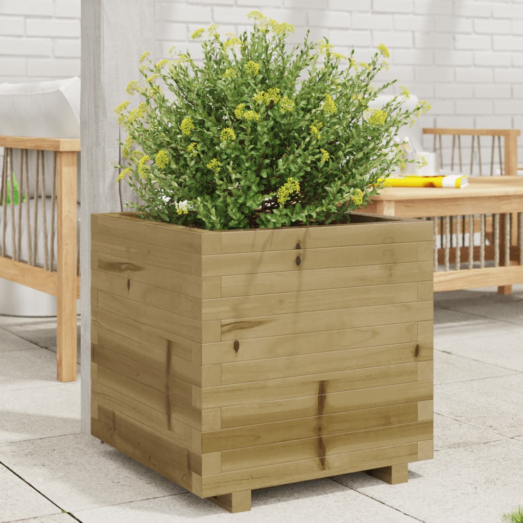 vidaXL Jardinera madera de pino impregnada 50x50x49,5 cm