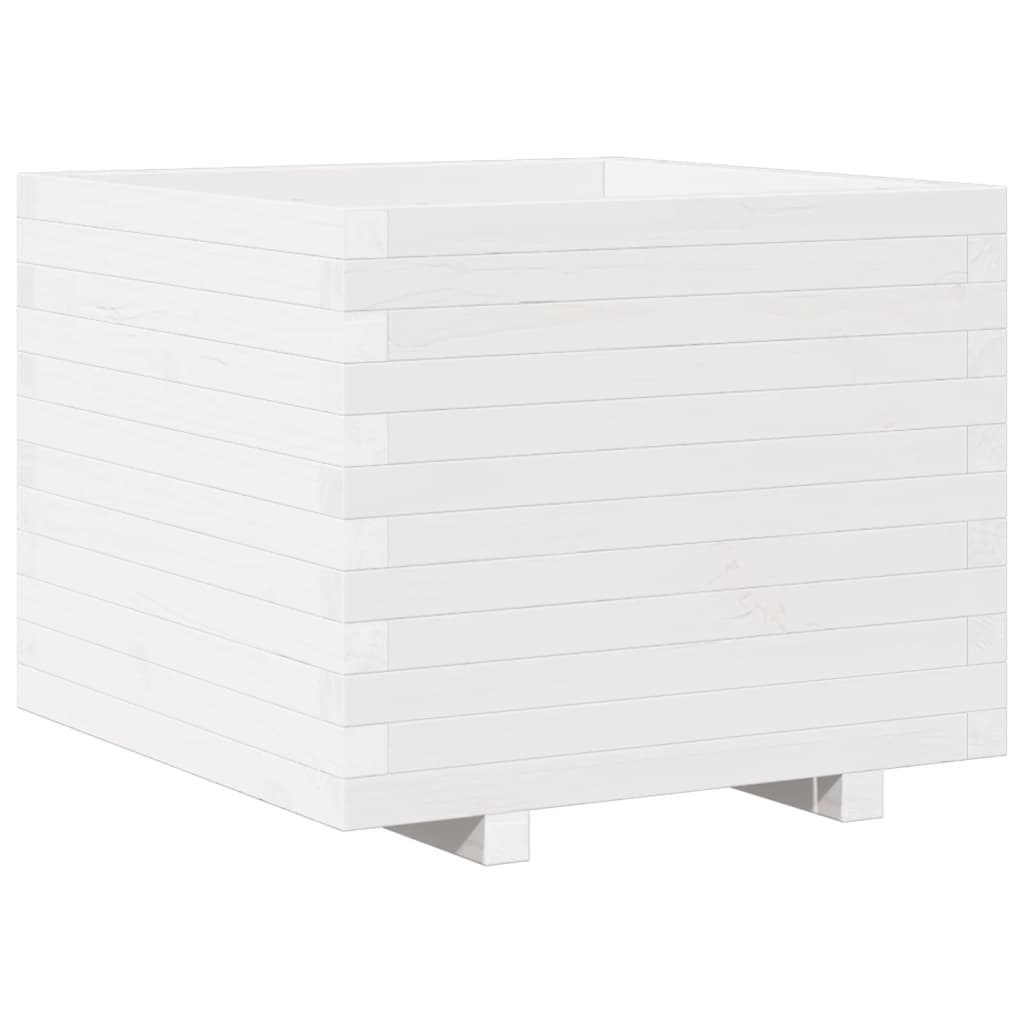 vidaXL Jardinera madera maciza de pino blanco 60x60x49,5 cm