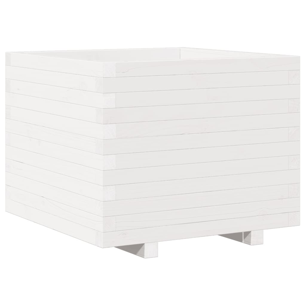 vidaXL Jardinera madera maciza de pino blanco 60x60x49,5 cm