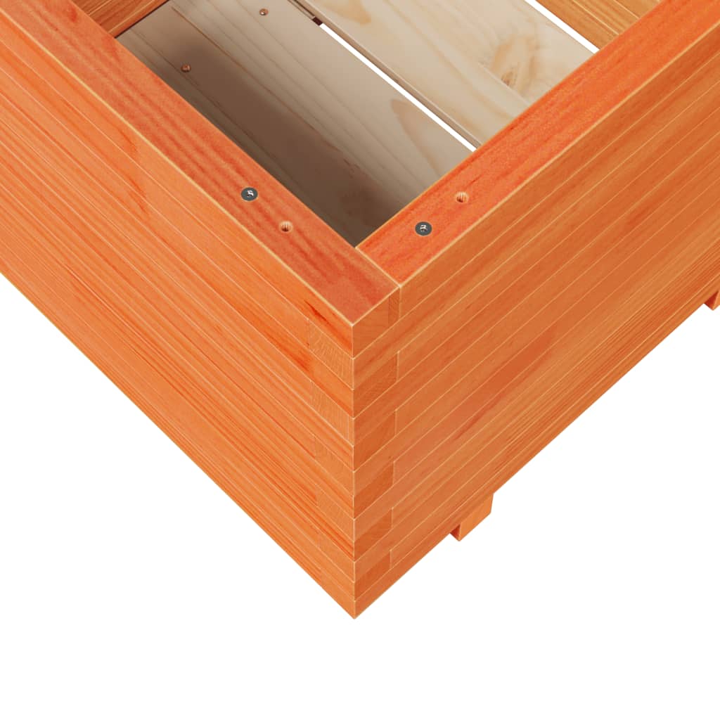 vidaXL Jardinera madera maciza de pino marrón cera 60x60x49,5 cm