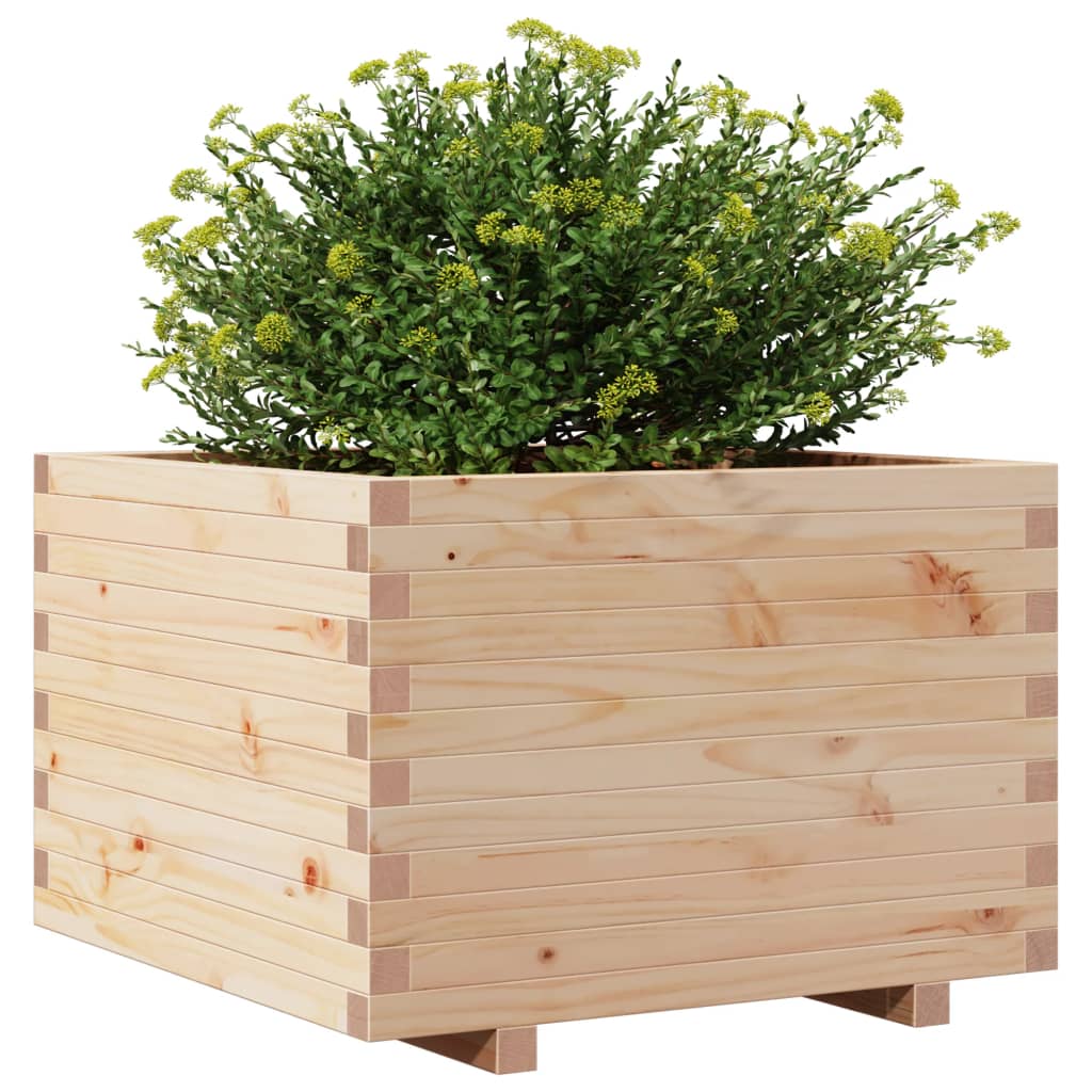 vidaXL Jardinera de madera maciza de pino 70x70x49,5 cm