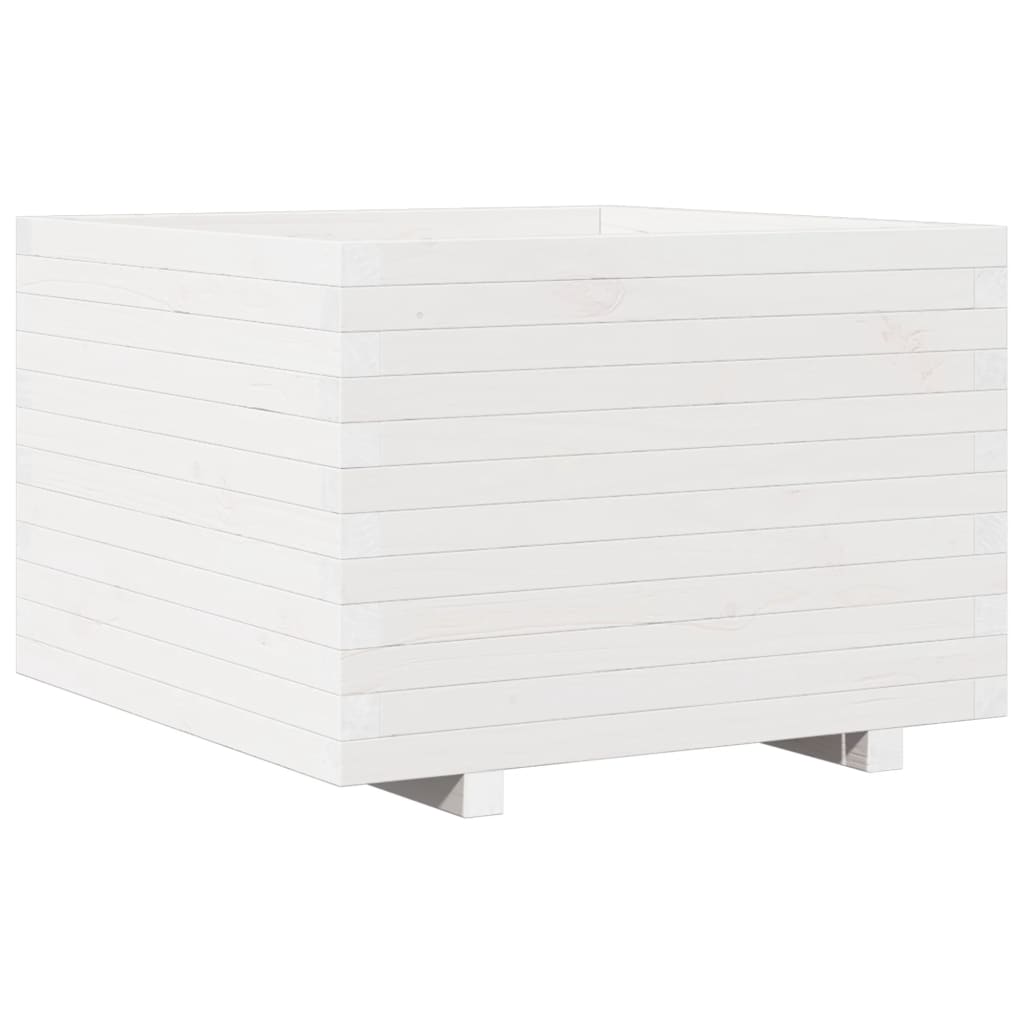 vidaXL Jardinera madera maciza de pino blanco 70x70x49,5 cm